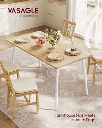 Golden Oak Farmhouse Dining Table 55.1 Top Seats 4 To 6