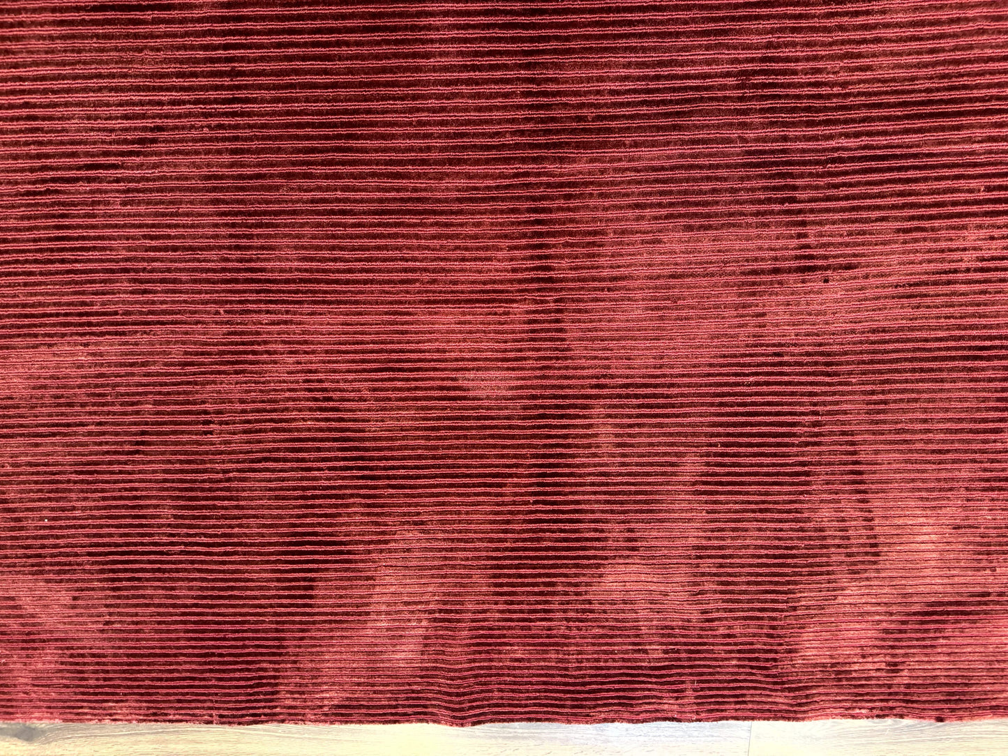 Modern Tibetan Rug 8x10, Red, Stripes, Handmade Wool Thick Pile Carpet