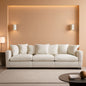 111.4 Inch 3 Seater Cloud Sofa Modular Sectional Couch Beige With Breathable Chenille Fabric