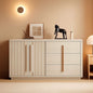 64 Inch Modern Industrial Sideboard Cabinet White Sand