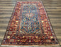 Antique Persian Rug 4x7, Blue and Red Malayer Carpet, Rare