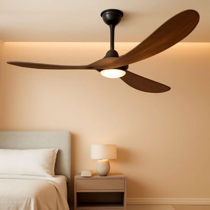 60 Inch Walnut Ceiling Fan With Dimmable LED Lighting