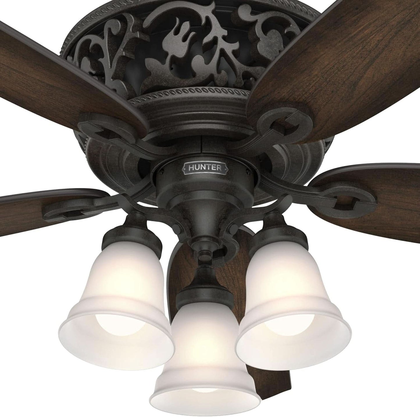 Promenade 54 Inch Indoor Ceiling Fan LED Lights Bronze Finish DC Motor Remote