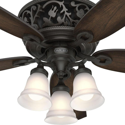 Promenade 54 Inch Indoor Ceiling Fan LED Lights Bronze Finish DC Motor Remote