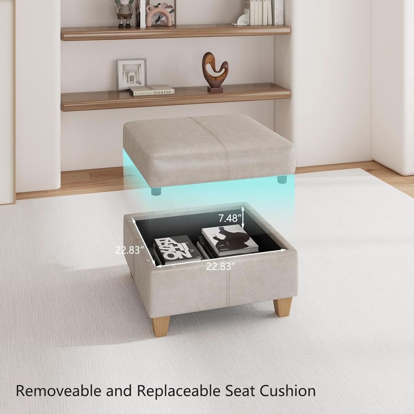 Faux Leather Modular Sectional Sleeper Sofa Storage