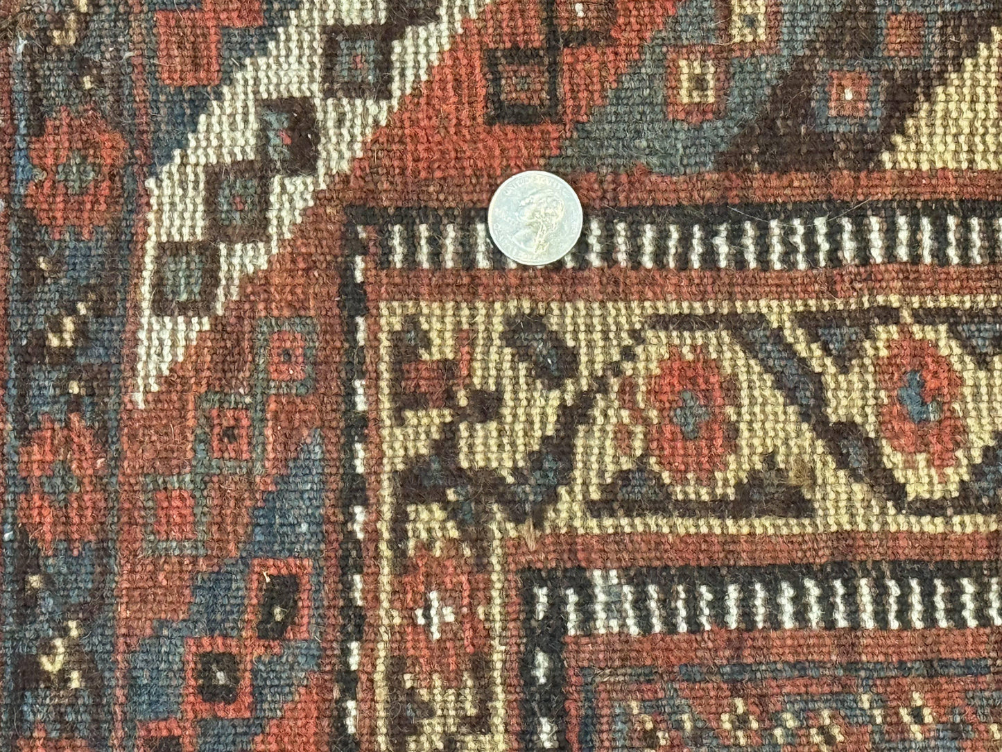 Antique Persian Shiraz Rug 5x8, Khamseh Tribal Wool 1920s Carpet, Navy Blue