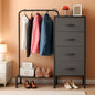 Dresser With Hanging Rack 44 Inch Tall Grey Four Drawer