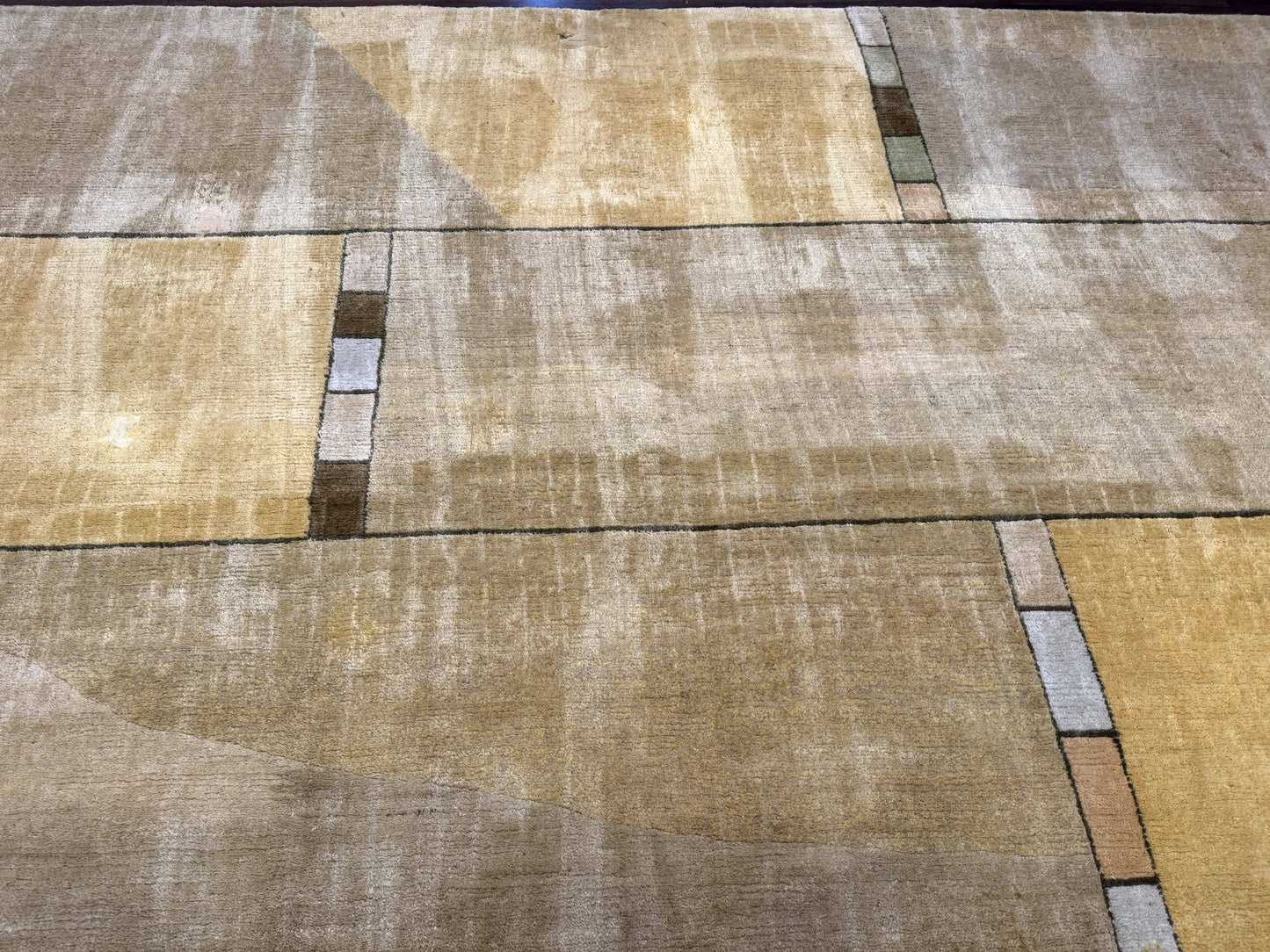 Tufenkian Tibetan Rug 12x16, Handmade Wool Modern Area Rug, Palace Size Carpet