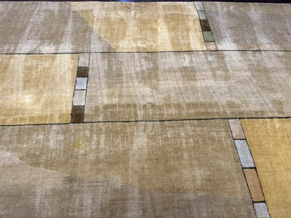 Tufenkian Tibetan Rug 12x16, Handmade Wool Modern Area Rug, Palace Size Carpet