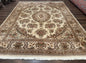 Sino Persian Rug 8x10, Floral, Elegant, Fine 225 KPSI, Beige, Wool & Silk