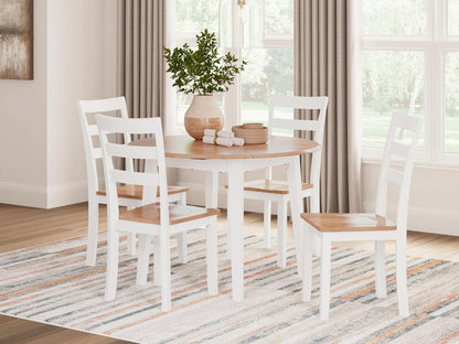 Gesthaven Solid Wood Frame Dining Chair Set White Natural