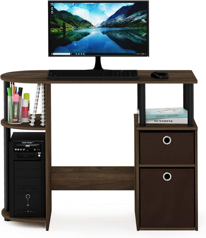 Columbia Walnut Space Saving Computer Desk With CPU Shelf