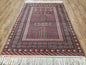 Vintage Turkoman Bokhara Rug 4x6, Four Seasons Pakistan Bukhara Turkmen Engsi Yamud Carpet, Fine Tribal Rug, Wool, Hand-Knotted, Brown, Nice