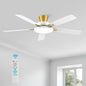 52 Inch Ceiling Fan With Remote Dimmable Lights White Gold