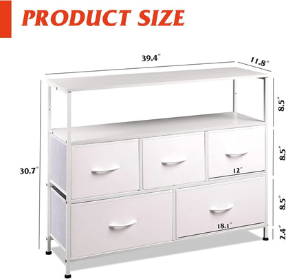 Dresser TV Stand 5 Drawers And Built In Charging Station