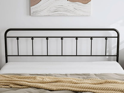 Adjustable Height Metal Headboard in Farmhouse Victorian Style
