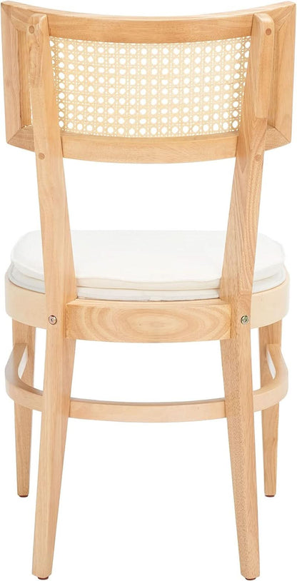 Dining Chair Natural Finish With Cane Detail Cushions