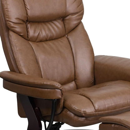 Leathersoft Recliner With Ottoman Palimino Swivel
