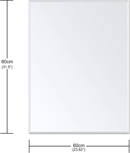 Wall Mirror Frameless 24x32 Bathroom Vanity Decor Accent