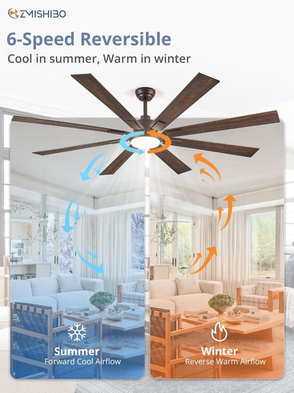 72 Inch Oil Rubbed Bronze Ceiling Fan With Lights Remote