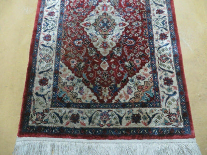 2' X 3' Handmade Chinese Floral Oriental Silk Rug Carpet Nice Red