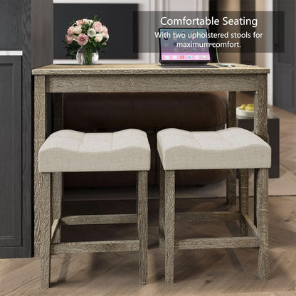 Sophisticated Walnut Finish Counter Height Bar Table