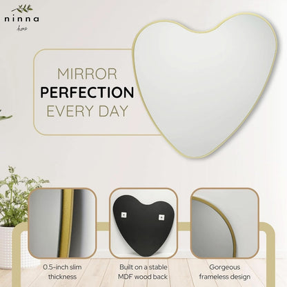 26 Inch Irregular Heart Wall Mirror For Home Decor