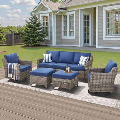 Outdoor Patio Furniture Set 5 Piece All Weather Wicker