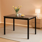 Black Metal Dining Table With Laminated Faux Marble Top