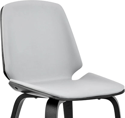 Gray Faux Leather Accent Dining Chair For Kitchen Table