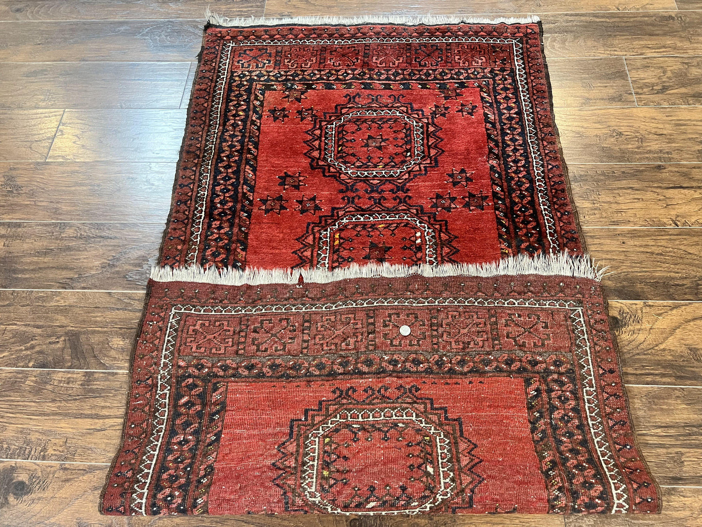 Afghan Rug 3x6, Semi Antique Vintage Oriental Carpet, Wool Handmade Red Rug, Tribal Rug, Afghan Beshir Rug