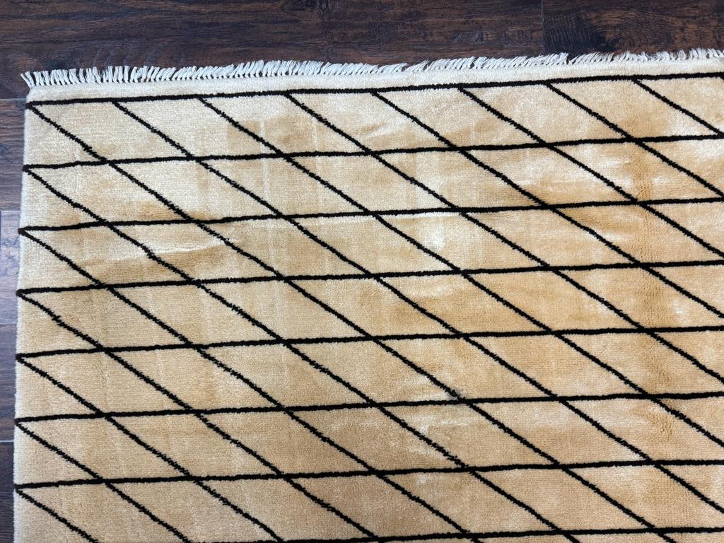 German Rug 7x10, Vintage Handmade Carpet, Contemporary