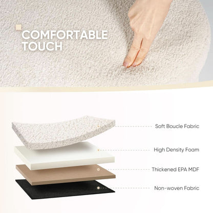 Sherpa Lined Folding Storage Ottoman 43.3 Inch White
