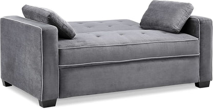 Ainsley Loveseat With Pull Out Sleeper Microfiber Charcoal