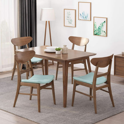 Mid Century Modern Dining Chairs Set Of 4 Mint Upholstery Walnut