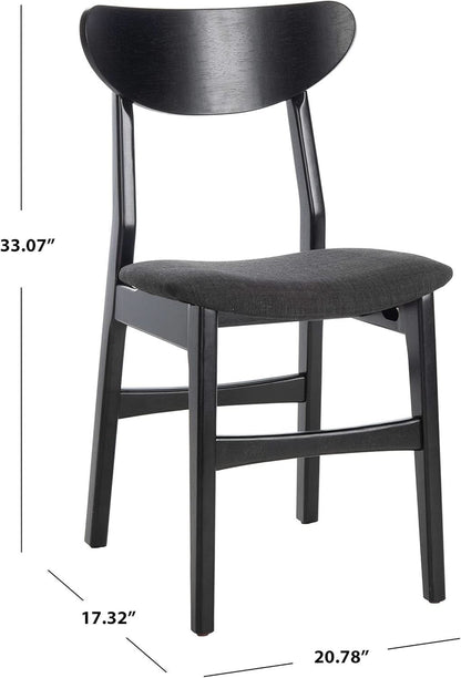 Home Lucca Retro Black Cushion Dining Chair Set Of 2 Wood