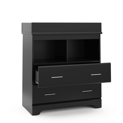 Brookside 2 Drawer Changing Table Dresser Black Topper