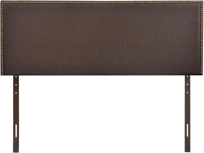 Elegant Upholstered Queen Headboard with Nailhead Trim