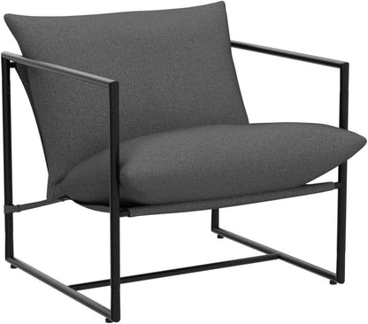 Aidan Sling Chair Dark Grey Metal Frame Shredded Foam