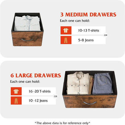 Dark Grey Chest Of Drawers With Wood Top For Bedroom Storage