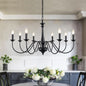 Eight Light Black Farmhouse Chandelier for Dining Room