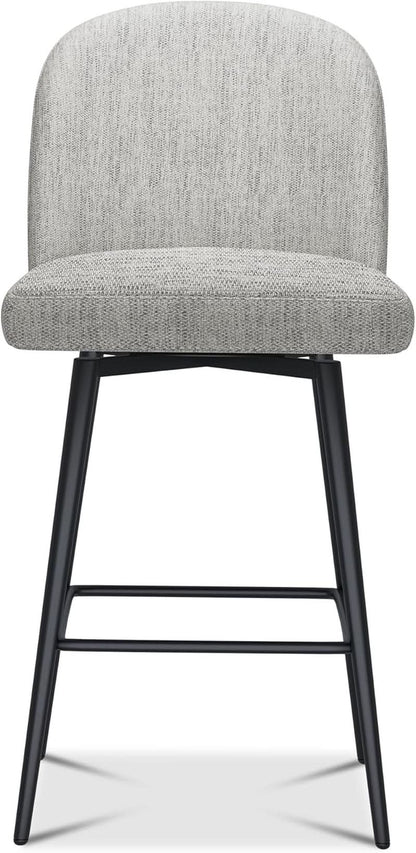 Counter Height Bar Stools 26 Inch 360 Swivel Grey Set of 3