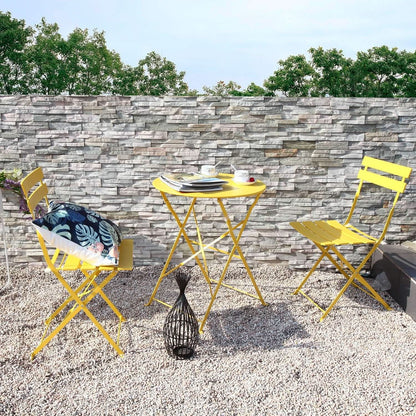 Weather-Resistant 3-Piece Folding Bistro Set for Outdoors