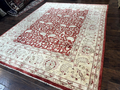 Pakistani Chobi Rug 8x10, Red, Handmade
