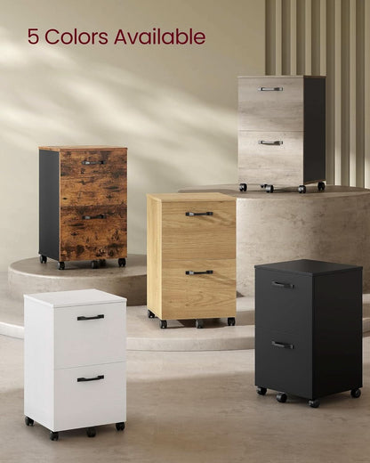 Straw Yellow 2 Drawer Rolling File Cabinet Printer Stand