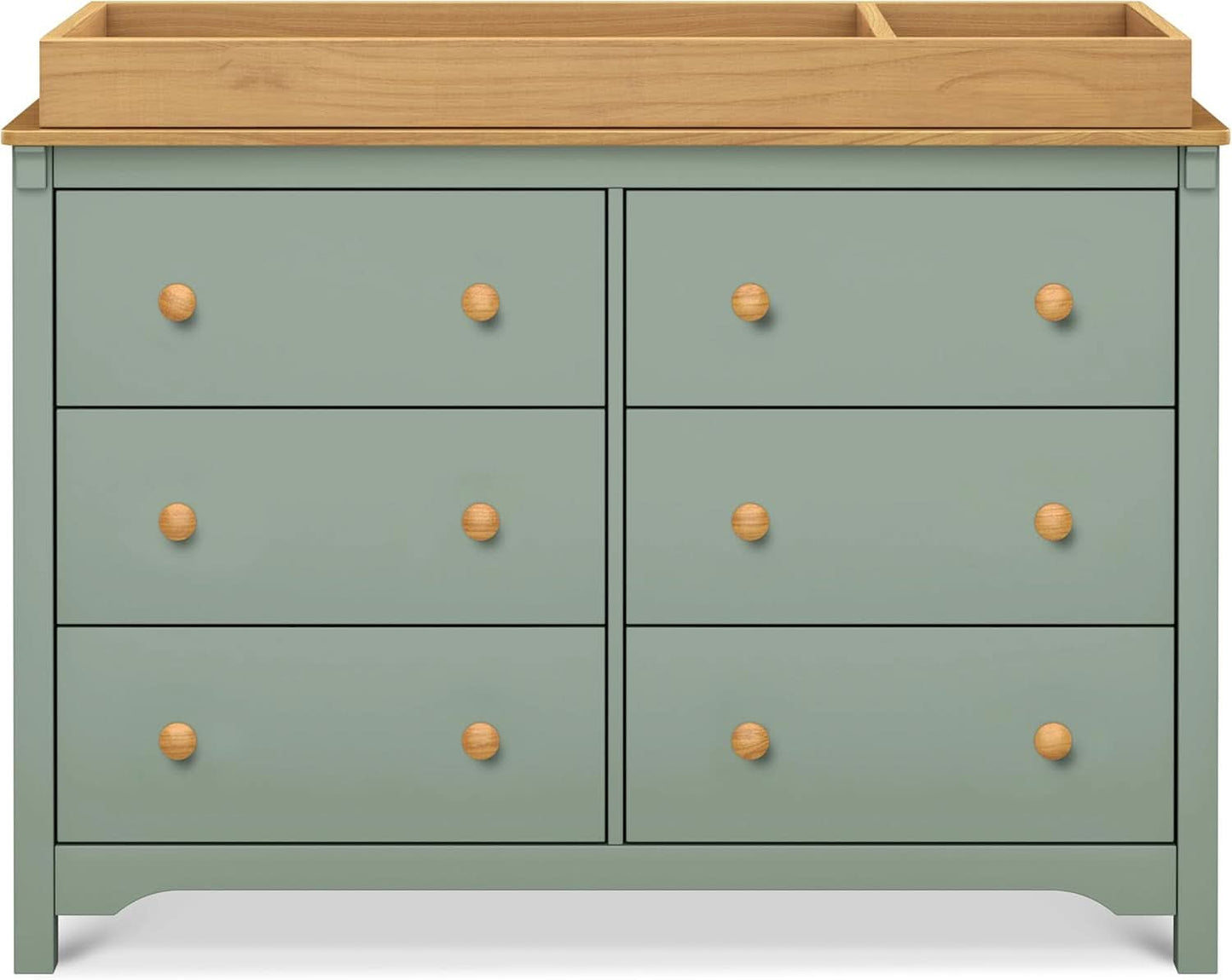 Shea Six Drawer Dresser Light Sage And Honey For Nursery