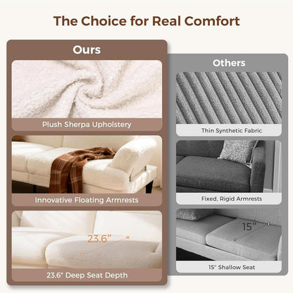 Beige Seventy Nine Inches Futon Sofa Bed Convertible