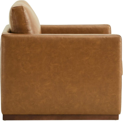 Swivel Accent Chair FauxLeather SaddleBrown Armchair LivingRoom