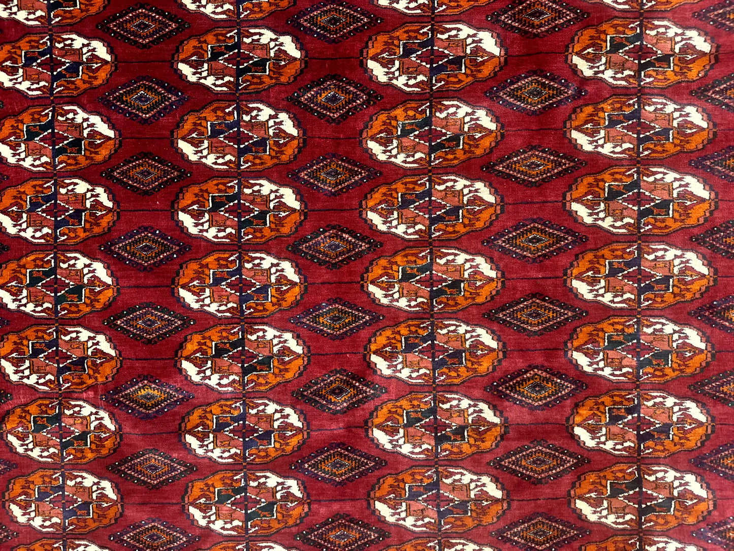 Persian Turkoman Rug 7x9, Red Tribal Carpet