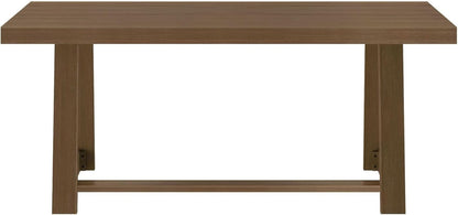 72 Inch Farmhouse Dining Table Solid Wood Rustic Kitchen Table Pecan Wirebrush